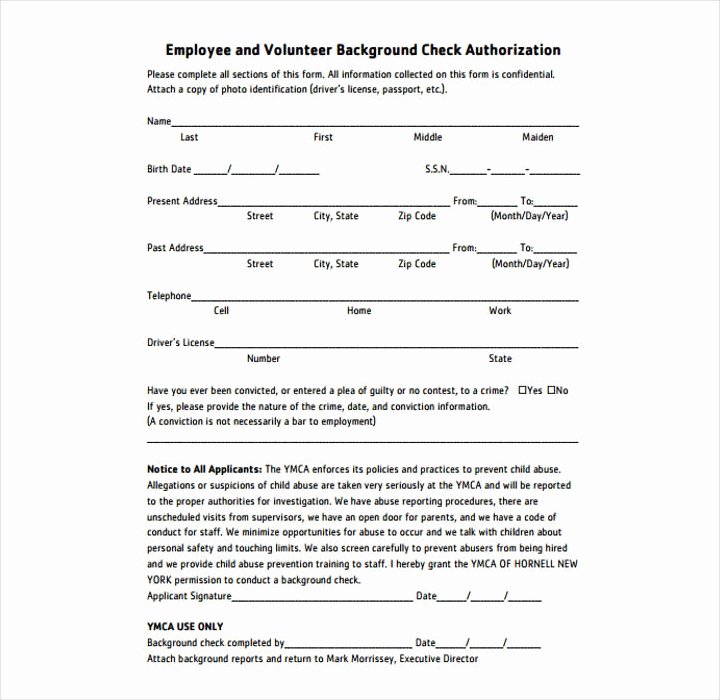 Background Check form Template Fresh 9 Background Check Information forms &amp; Templates Pdf