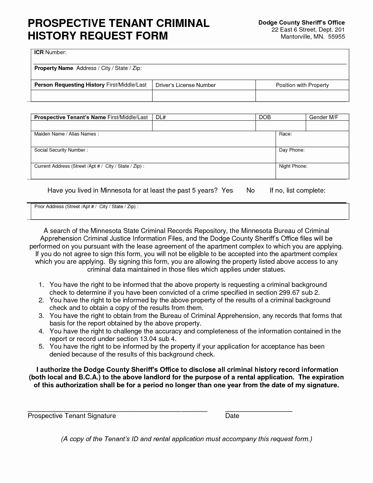 Background Check form Template Luxury Tenant Criminal Background Check form Inquire before Your