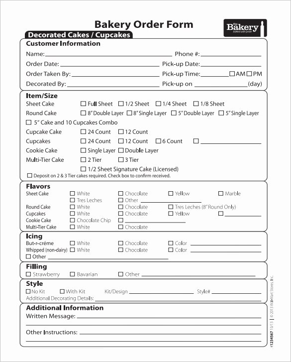 Bakery order forms Template Lovely 29 order form Templates Pdf Doc Excel