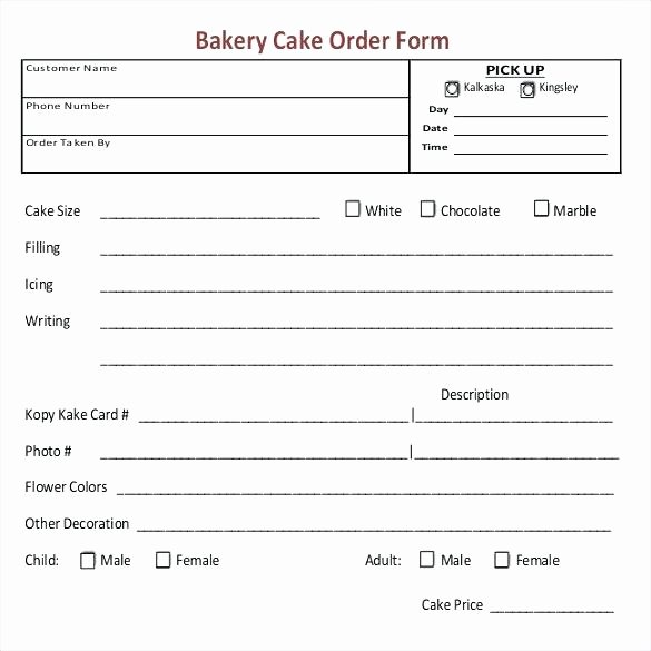 Bakery order forms Template Unique Cupcake order form Bakery forms Templates Template – Onbo