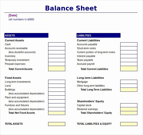 Balance Sheet Template Word Fresh Balance Sheet Template