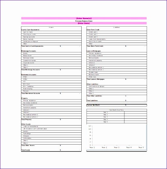 Balance Sheet Template Word New 5 Excel Balance Sheet Template Free Download