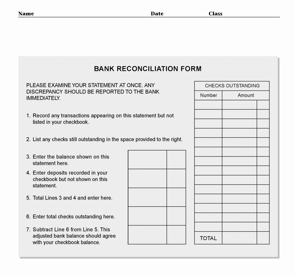 Bank Reconciliation Excel Template Best Of Bank Reconciliation Template