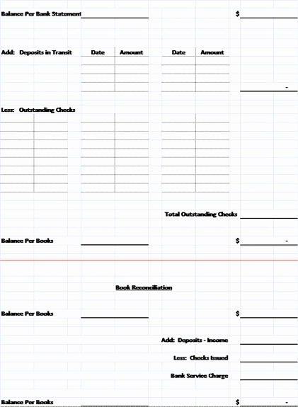 Bank Reconciliation Excel Template New format Example
