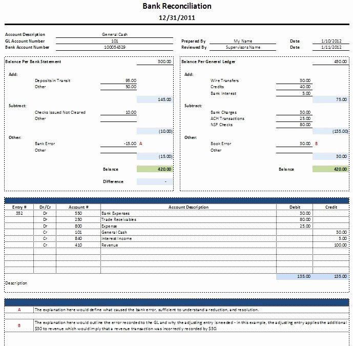 Bank Reconciliation Template Excel Inspirational Free Excel Bank Reconciliation Template Download