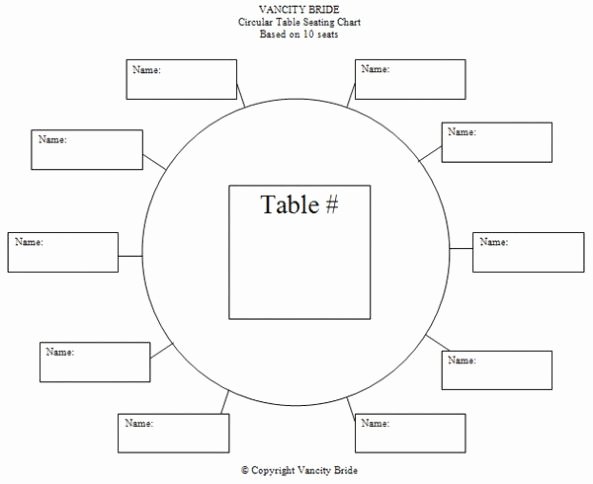 Banquet Seating Chart Template Fresh Circular Table Chart for 10 Guests