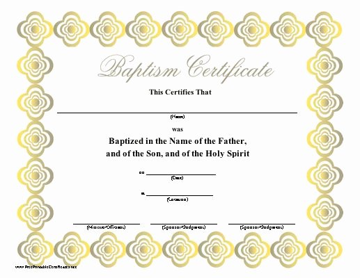 Baptism Certificate Template Free Fresh 8 Best Baptism Certificate Template Images On Pinterest