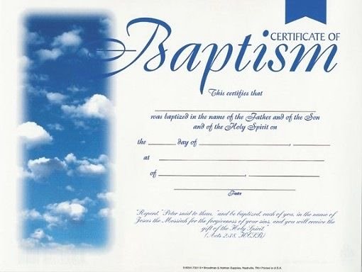 Baptism Certificate Template Free Inspirational Baptism Certificates with Clouds Package Of 6