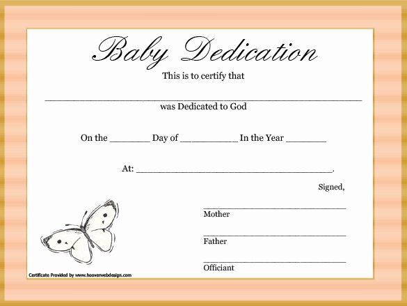 Baptism Certificate Template Free Lovely Baby Dedication Certificate Template 21 Free Word Pdf