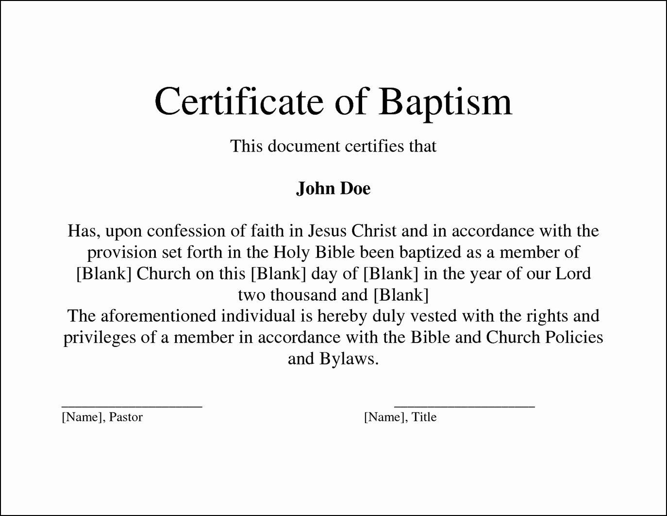 Baptism Certificate Template Word Beautiful 10 11 Baptismal Certificates Template