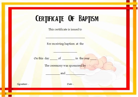 Baptism Certificate Template Word Fresh 30 Baptism Certificate Templates Free Samples Word