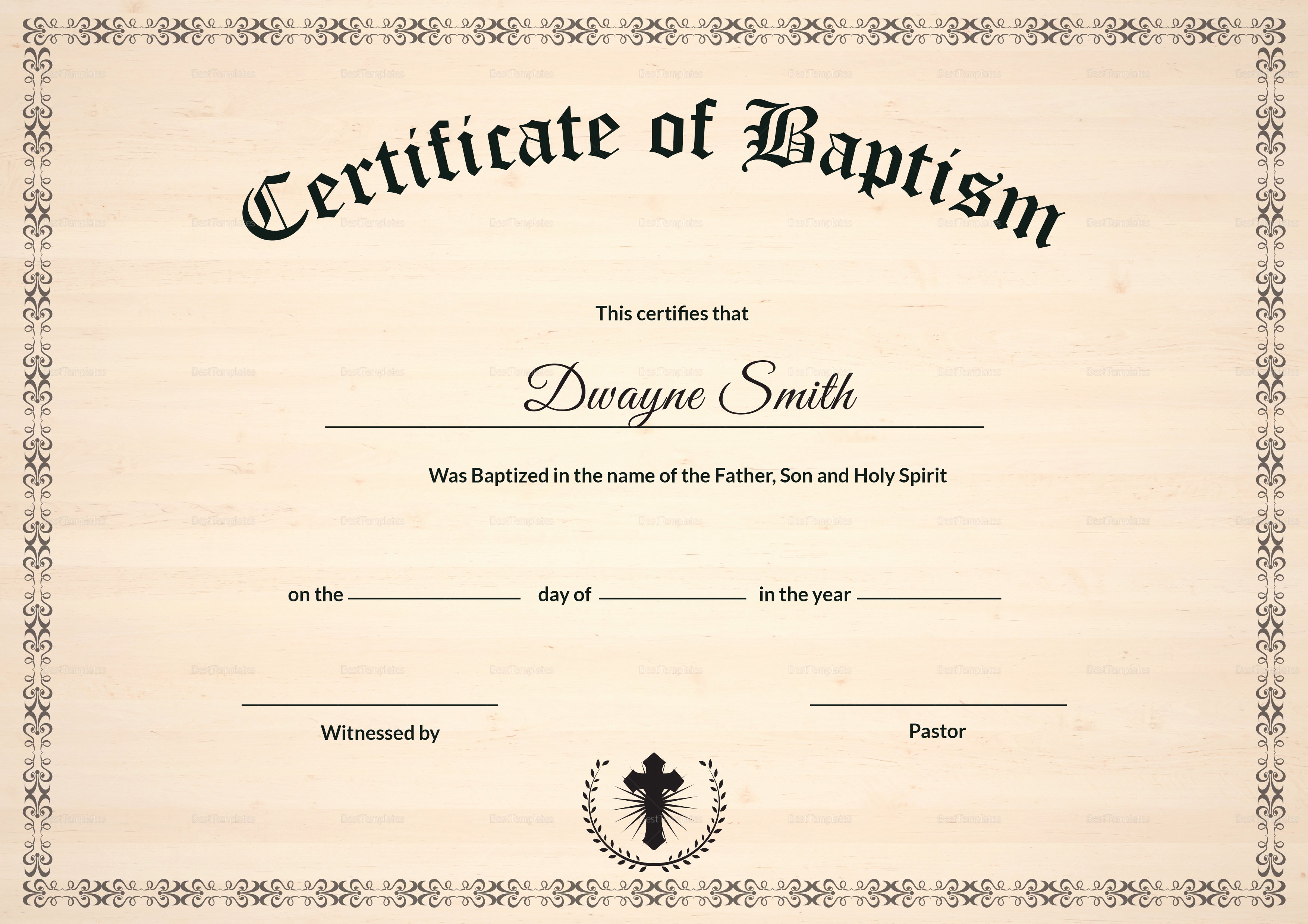 Baptism Certificate Template Word Inspirational Baptism Certificate Design Template In Psd Word
