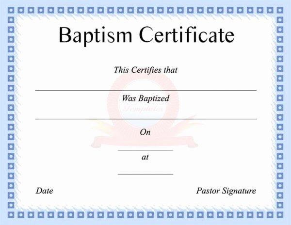 Baptism Certificate Template Word Unique 99 Free Printable Certificate Template Examples In Pdf