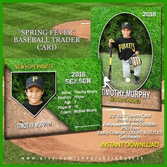 Baseball Card Template Photoshop Fresh Baseball Sports Trader Card Template for Shop Spring