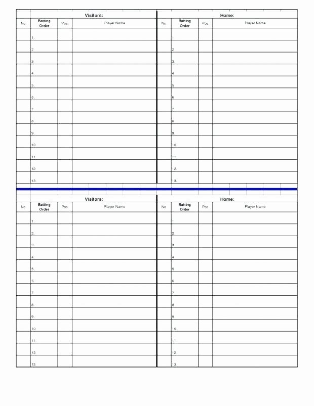Baseball Lineup Excel Template Fresh Baseball Lineup Card Template Word softball Dugout Excel