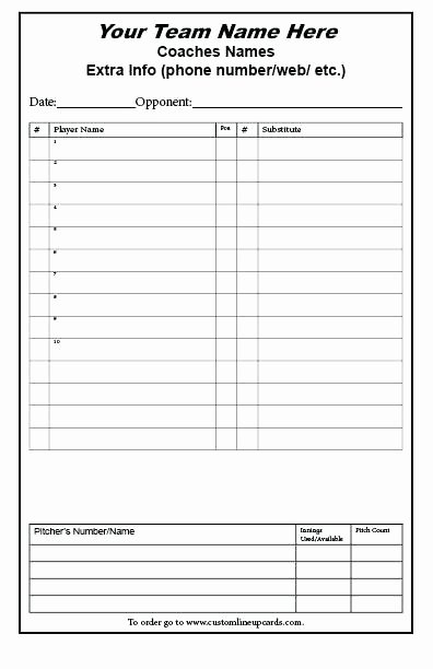 Baseball Lineup Excel Template Lovely Baseball Lineup Card Template Art Resumes Printable High