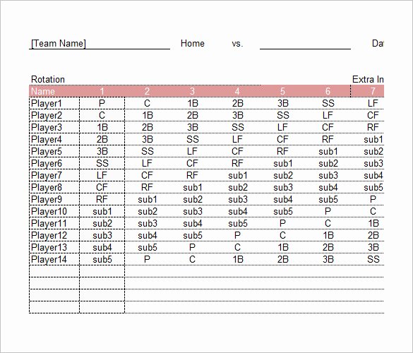 Baseball Lineup Excel Template Luxury 9 Baseball Line Up Card Templates Doc Pdf Psd Eps