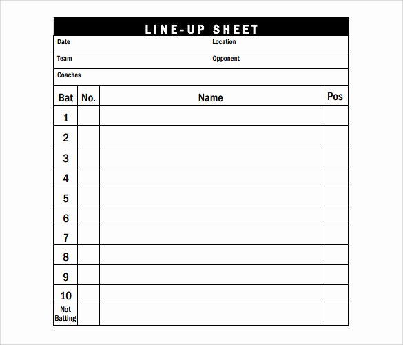 Baseball Lineup Excel Template Luxury Sample Baseball Roster Template 9 Free Documents In Pdf