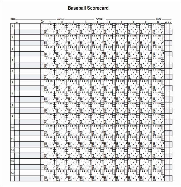 Baseball Score Sheet Template Inspirational 4 Printable Baseball Scorecard Sheet Templates Excel Xlts