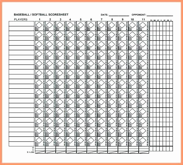 Baseball Score Sheet Template Lovely 14 Baseball Score Sheet Pdf
