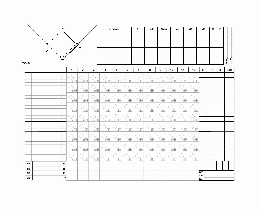 Baseball Score Sheet Template Luxury 30 Printable Baseball Scoresheet Scorecard Templates