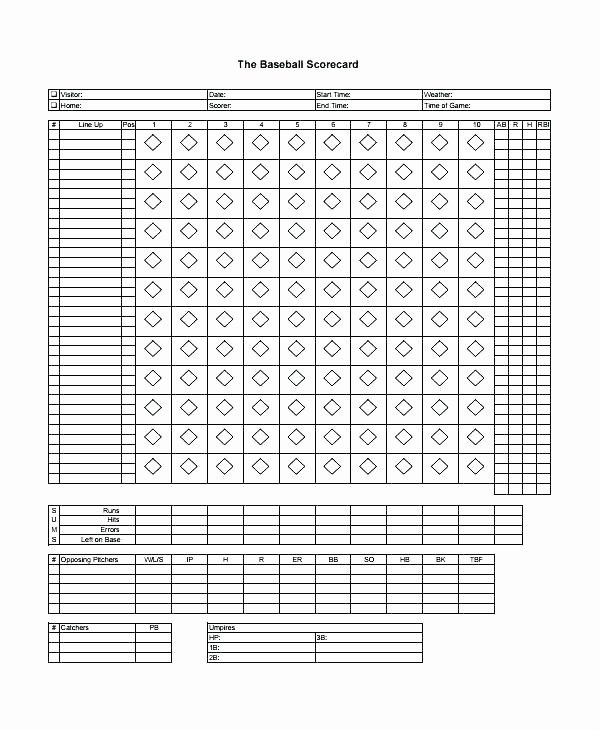 Baseball Score Sheet Template Luxury Elegant Baseball Scorecard Line Score Sheet Template Pdf