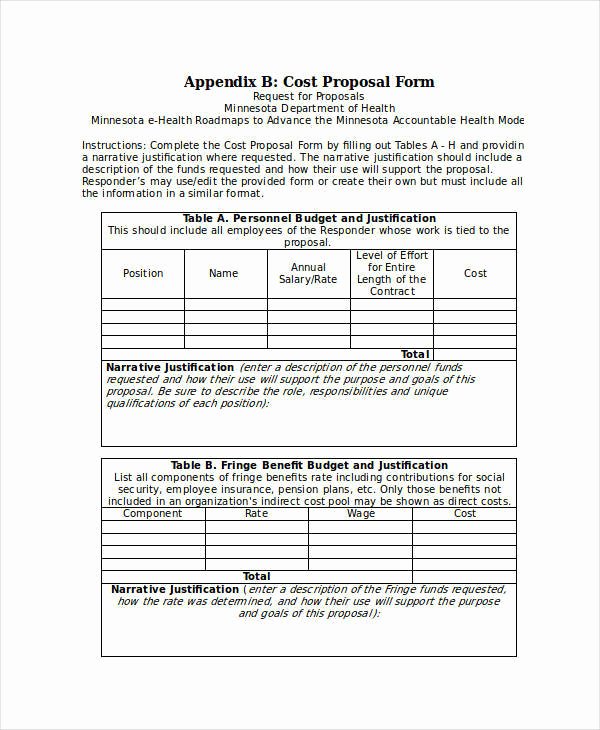 Basic Bid Proposal Template Luxury 6 Cost Proposal Templates – Examples In Word Pdf