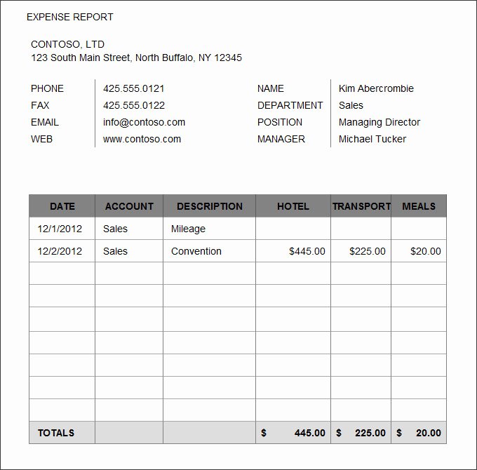 Basic Expense Report Template Fresh 27 Expense Report Template Free Word Excel Pdf