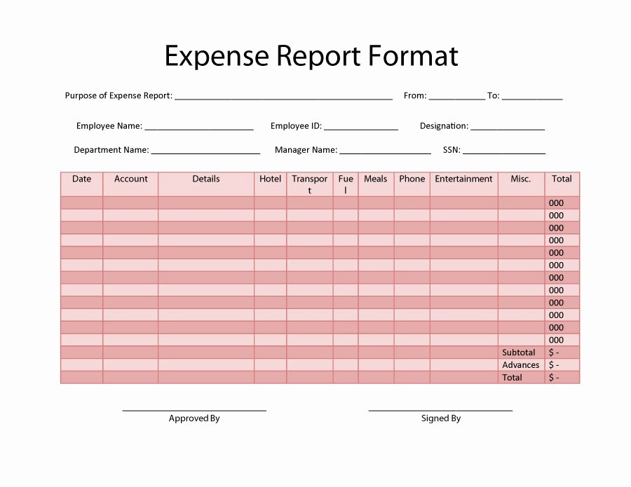 Basic Expense Report Template Lovely 40 Expense Report Templates to Help You Save Money