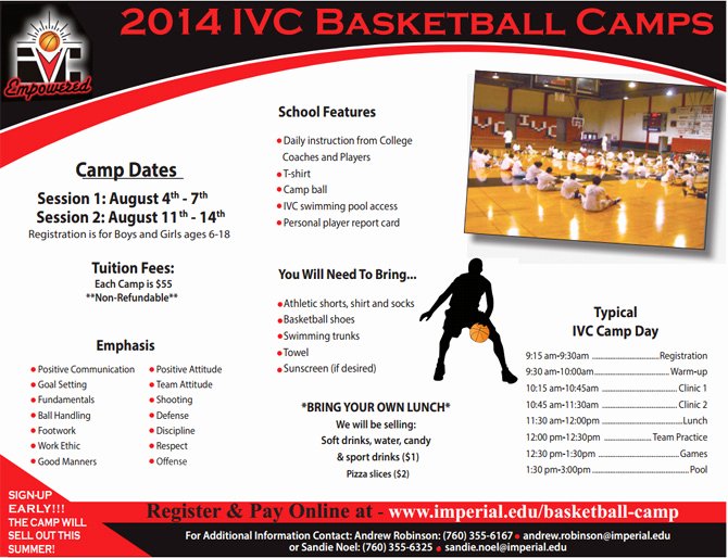 Basketball Camp Flyer Template Elegant Pin Basketball Camp Brochure On Pinterest