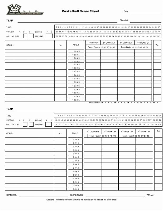 Basketball Score Sheet Template Elegant 15 Printable Basketball Scoresheet