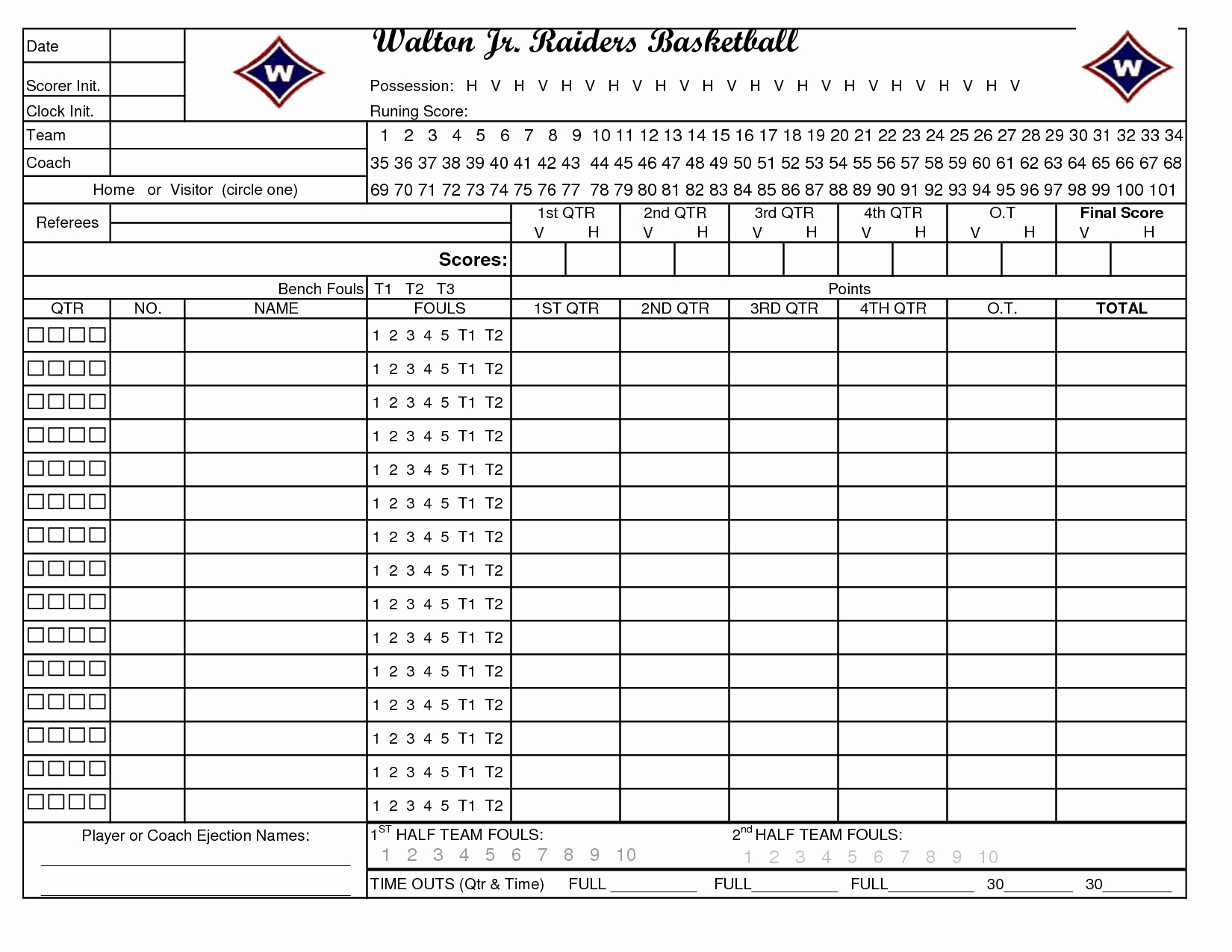 Basketball Score Sheet Template Inspirational Printable Basketball Stat Sheet Template