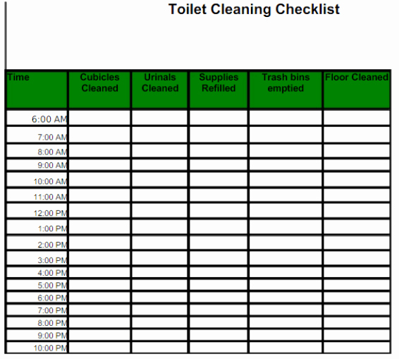 Bathroom Cleaning Checklist Template Best Of toilet Cleaning Checklist Templates Find Word Templates