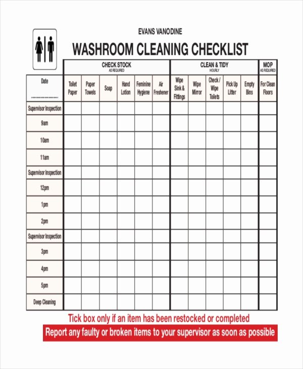 Bathroom Cleaning Checklist Template Inspirational 41 Checklist Templates