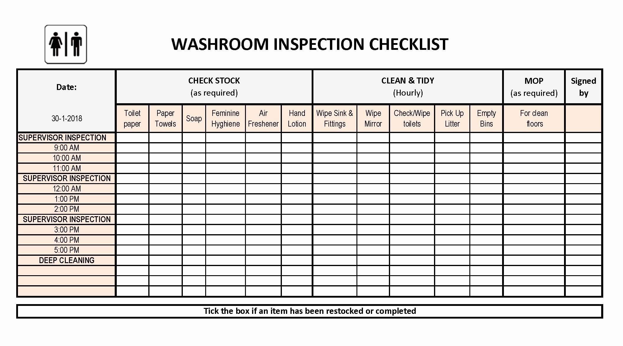 Bathroom Cleaning Checklist Template Lovely Public Restroom Cleaning Checklists