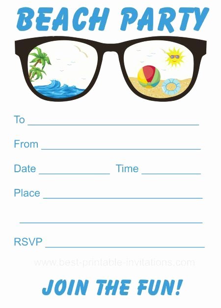 Beach Party Invitation Template New 25 Best Ideas About Beach Party Invitations On Pinterest
