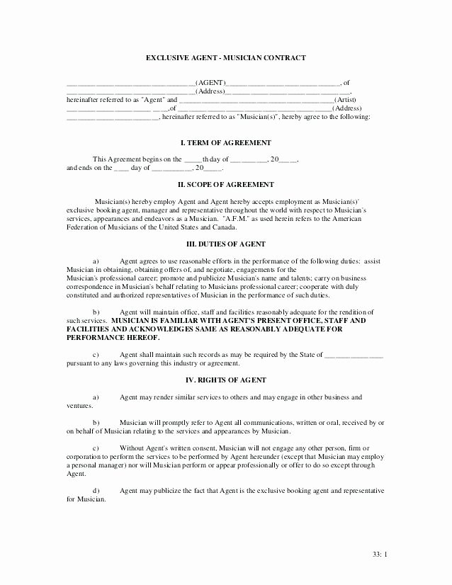 Beat Lease Contract Template Awesome Exclusive Beat Contract Template Unique Lease Agreement