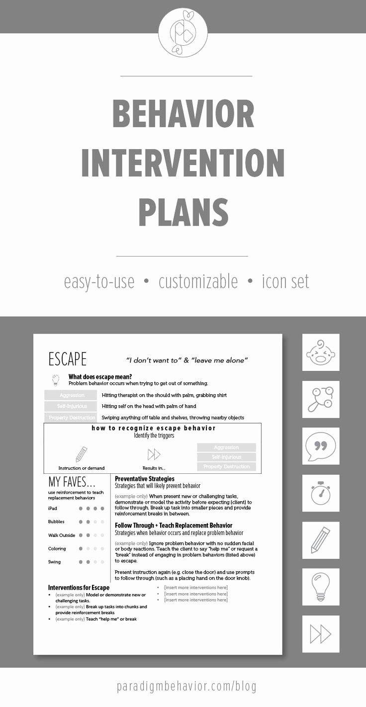 Behavior Intervention Plan Template Fresh Best 25 Behavior Interventions Ideas On Pinterest