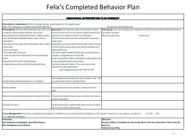 Behavior Management Plan Template Luxury Classroom Management Plan Example Elementary Behavior