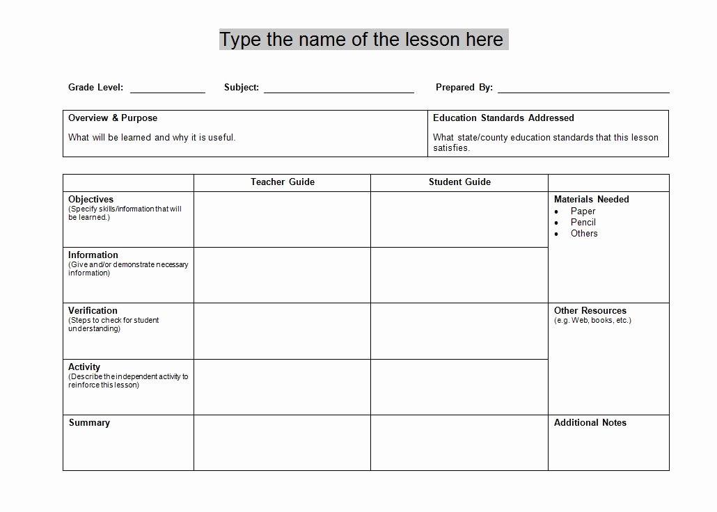 Best Lesson Plan Template Best Of Lesson Plan Template Word