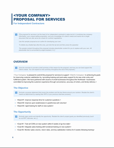 Bid Proposal Template Word Inspirational Services Proposal Business Blue Design