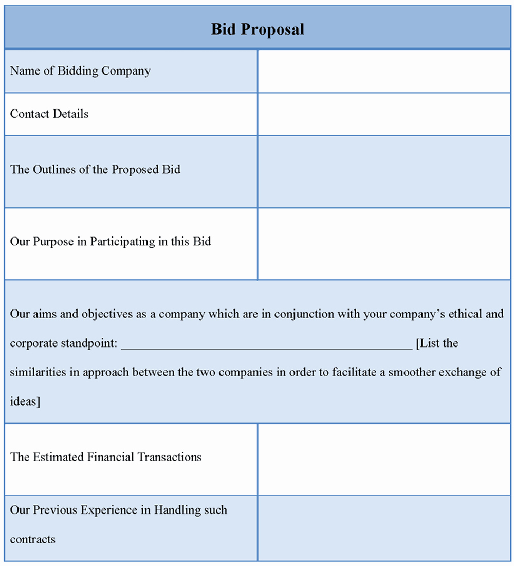Bid Proposal Template Word New Proposal Template for Bid Example Of Bid Proposal
