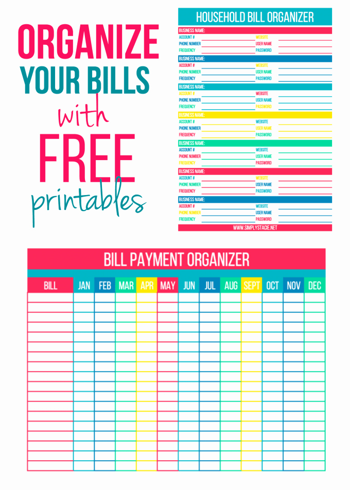 Bill Pay Calendar Template Beautiful organize Your Bills with Free Printables Simply Stacie