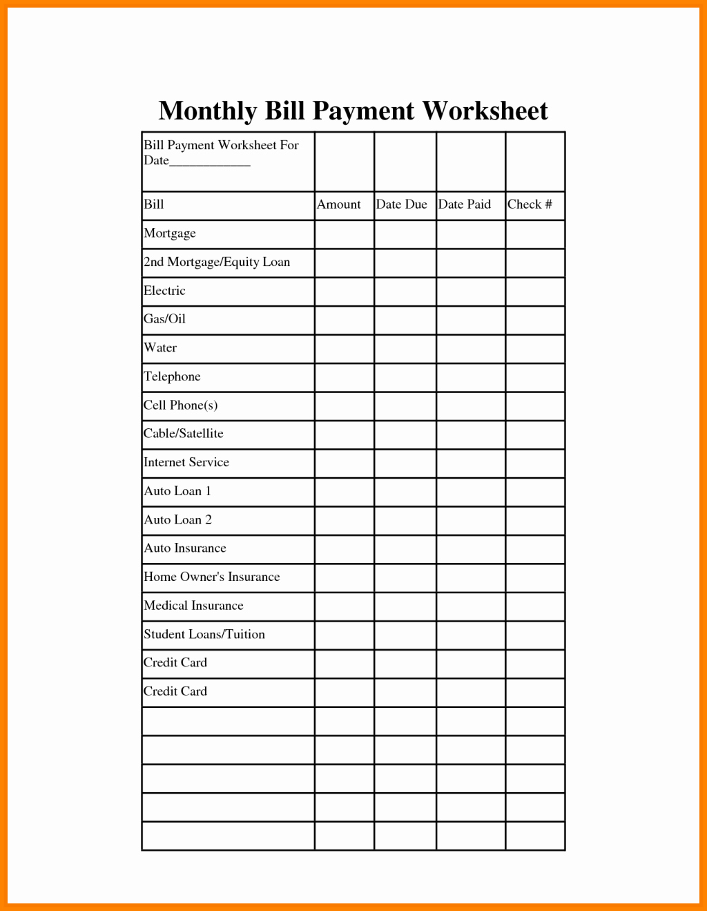 Bill Pay Calendar Template Lovely Remarkable Monthly Bill organizer and Payment Schedule