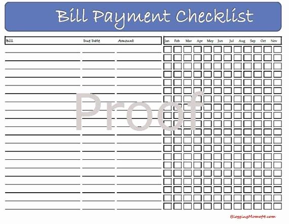 Bill Pay Checklist Template Elegant Items Similar to Bill Payment Checklist Pdf Printable On Etsy