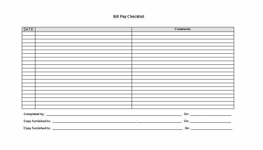 Bill Pay Checklist Template New 32 Free Bill Pay Checklists &amp; Bill Calendars Pdf Word