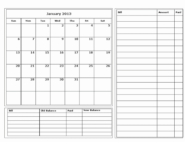 Bill Paying Calendar Template Elegant Monthly Payment Calendar Gallery