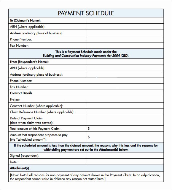 Bill Payment Schedule Template Luxury 10 Payment Schedule Templates Download for Free