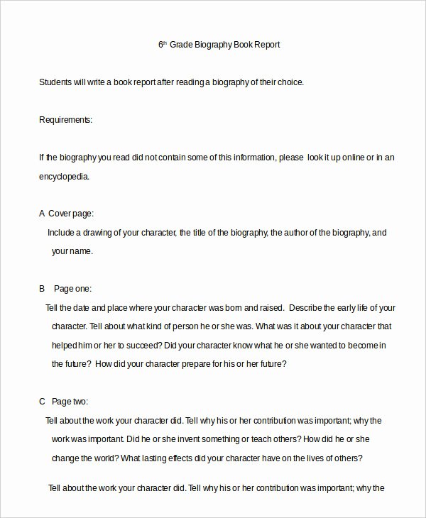 Biography Book Report Template Fresh Book Report Template 9 Free Word Pdf Documents