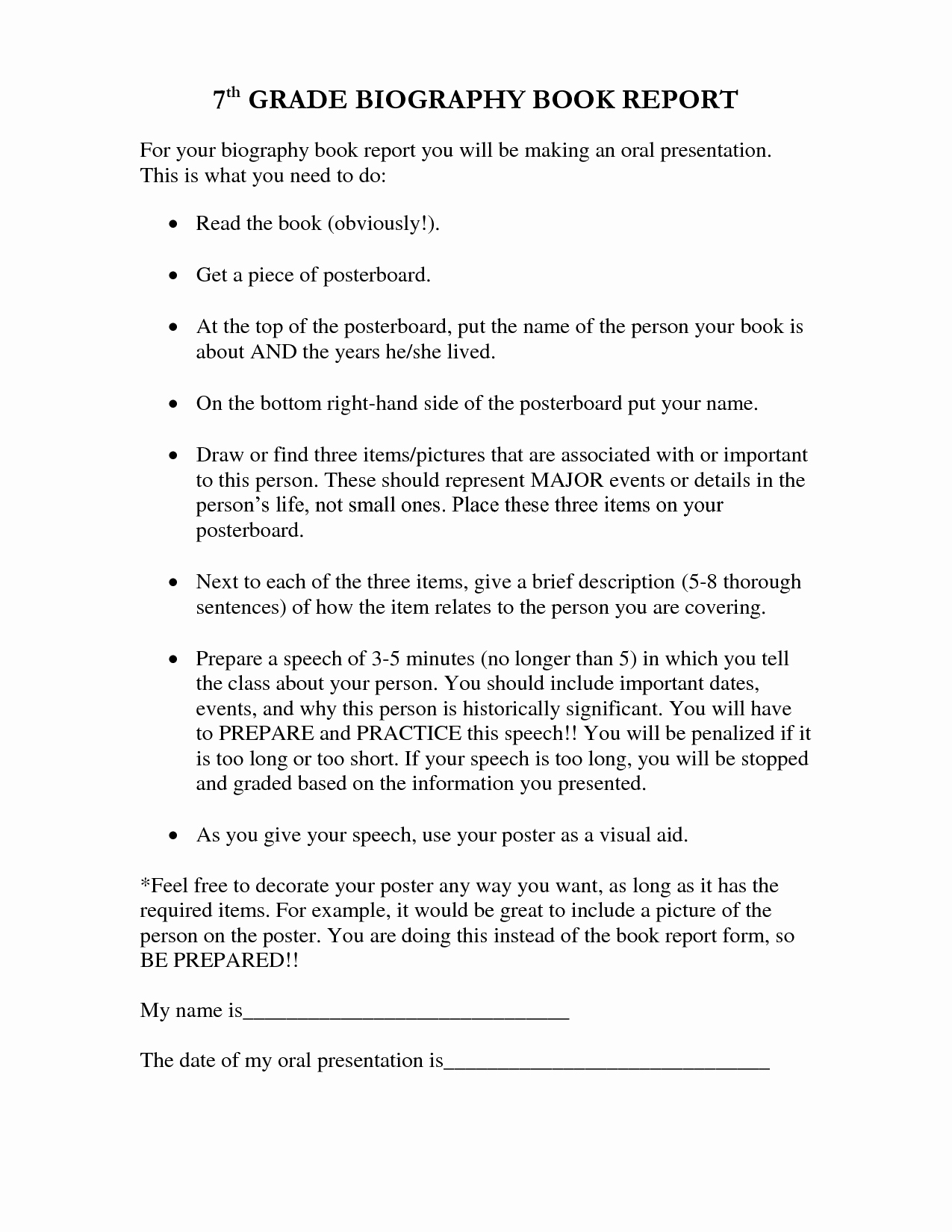Biography Book Report Template Luxury 5th Grade President Report Outline Bamboodownunder